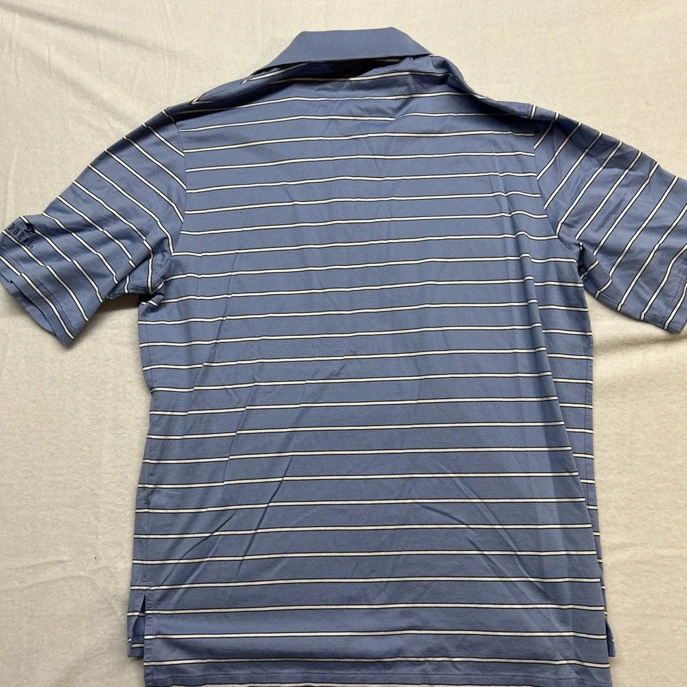 Polo Ralph Lauren Short Sleeve Shirt M Blue White Striped Big‎ Pony Custom Fit